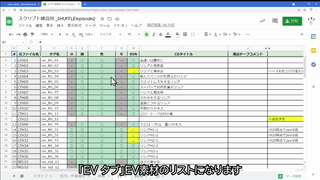 演出スクリプター向け、スプレッドシート使い方3